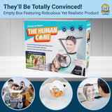 Alternative Product Image: "Human Cone" empty prank box featuring ridiculous product claims and images of people wearing cones.