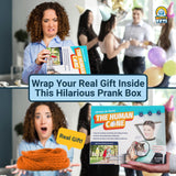Alternative Product Image: Woman reacting with disgust and then surprise holding a "Human Cone" prank box with a real scarf inside.