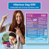 Alternative product image: Woman laughing and pointing at a man looking embarrassed while holding the Extra Small Condoms gag gift.