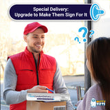 Alternative Product Image: Delivery person handing a "BulkCondomDelivery.com" mailing tube to someone at a door, who looks confused.