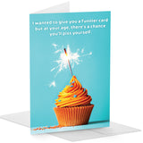 Main Product Image: Witty Yeti 5x7 funny birthday card with cupcake and humorous text.