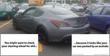 Alternative Product Image: Gray car parked poorly between parking lines two overlaid cards: "You might want to check your steering wheel for sh*t..." and "...because it looks like your car was parked by an a**hole."