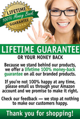 Other Image: Lifetime 100% Money Back Guarantee text with seals and a smiling woman giving an "okay" sign.