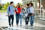 Alternative Product Image: Group of five young adults walking outdoors, holding notebooks with "I HEART P*NIS!" Bumper Stickers