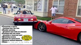 Alternative Product Image: Red sports car and a red convertible seemingly in a minor collision, with a "You Parked Like a Moron" card.
