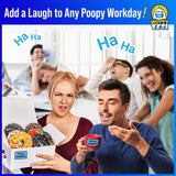 Alternative Product Image: People in an office reacting with disgust and laughter to donuts and a mug labeled "Fecal Sample."